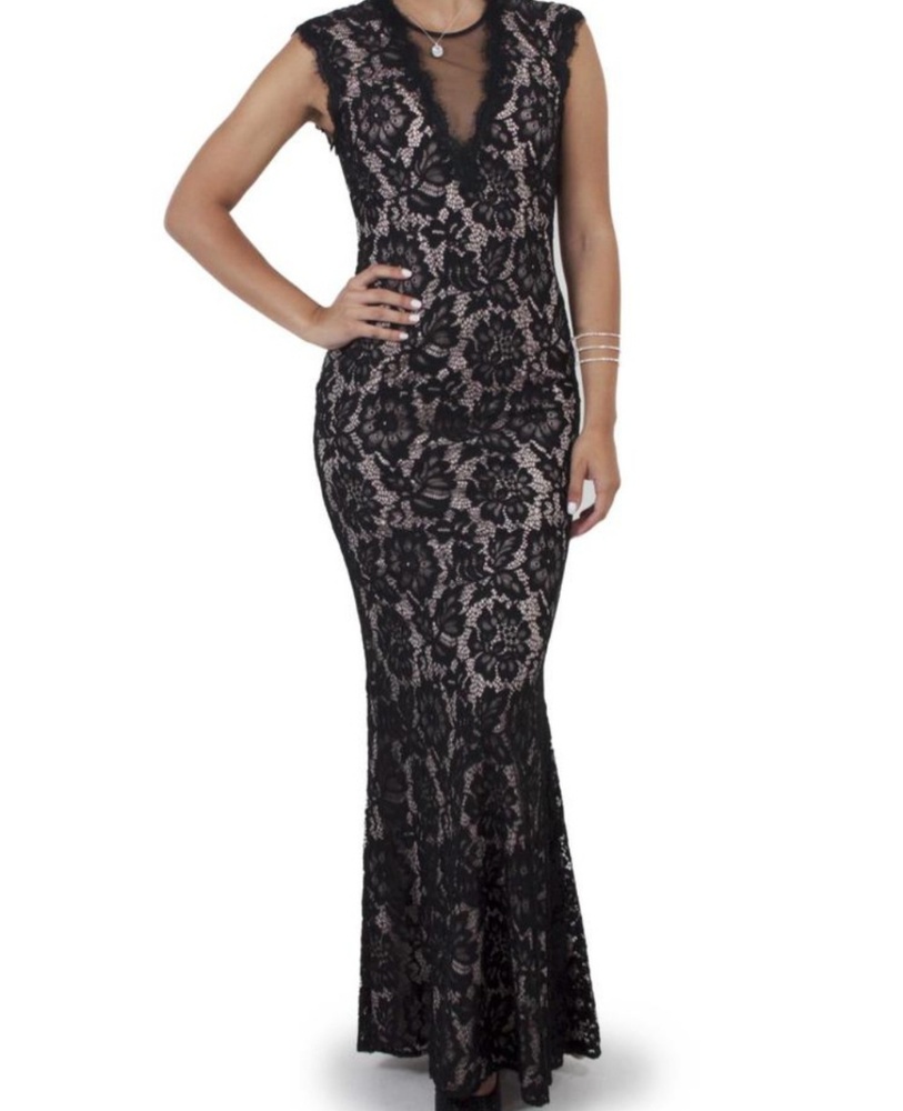 Betsy & Adam Black Lace Dress